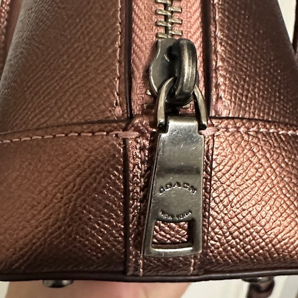 Coach Mini Sierra Metallic Rose Satchel/Crossbody Bag - Picture 10 of 12